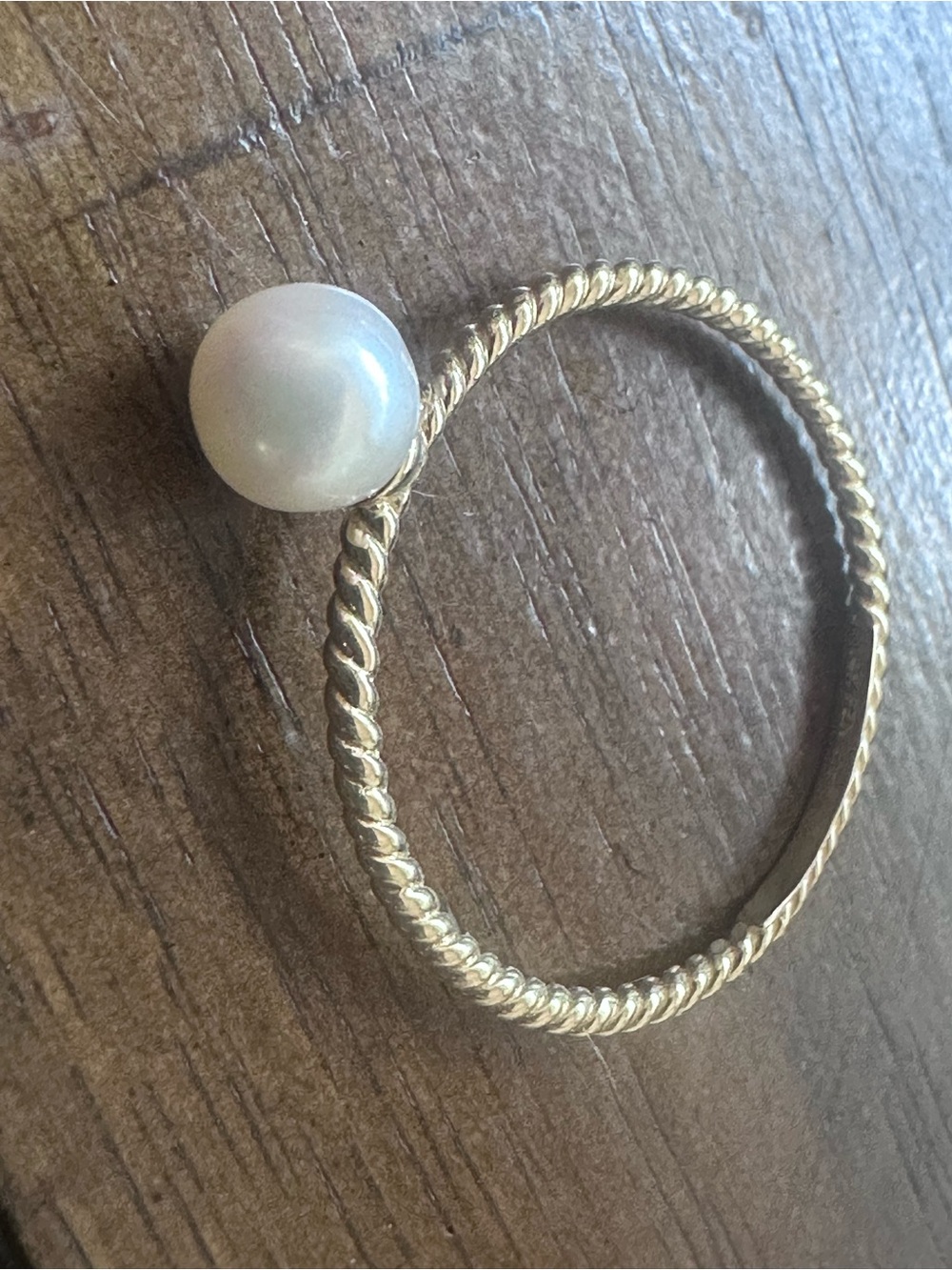 14K Gold Pearl Solitaire Ring sz 9 - Women Jewelry